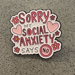 My social anxiety says no. Ensmel pin brooch